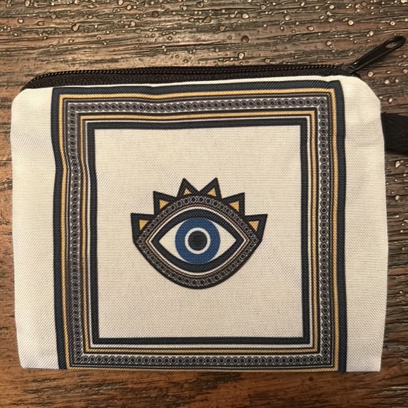 NEW Evil Eye White and Navy Blue Miniature Bag / Coin Purse - Picture 2 of 4